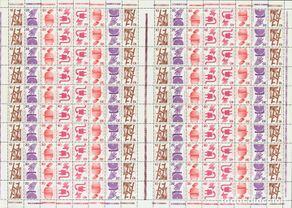 Sellos: Alemania Occidental. MNH **Yv 564, 565, 574, 575. 1972. 10 p castaño, 20 p violeta, 30 p carmín y 4